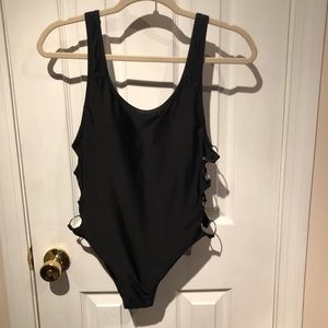 Black one piece bathing suit